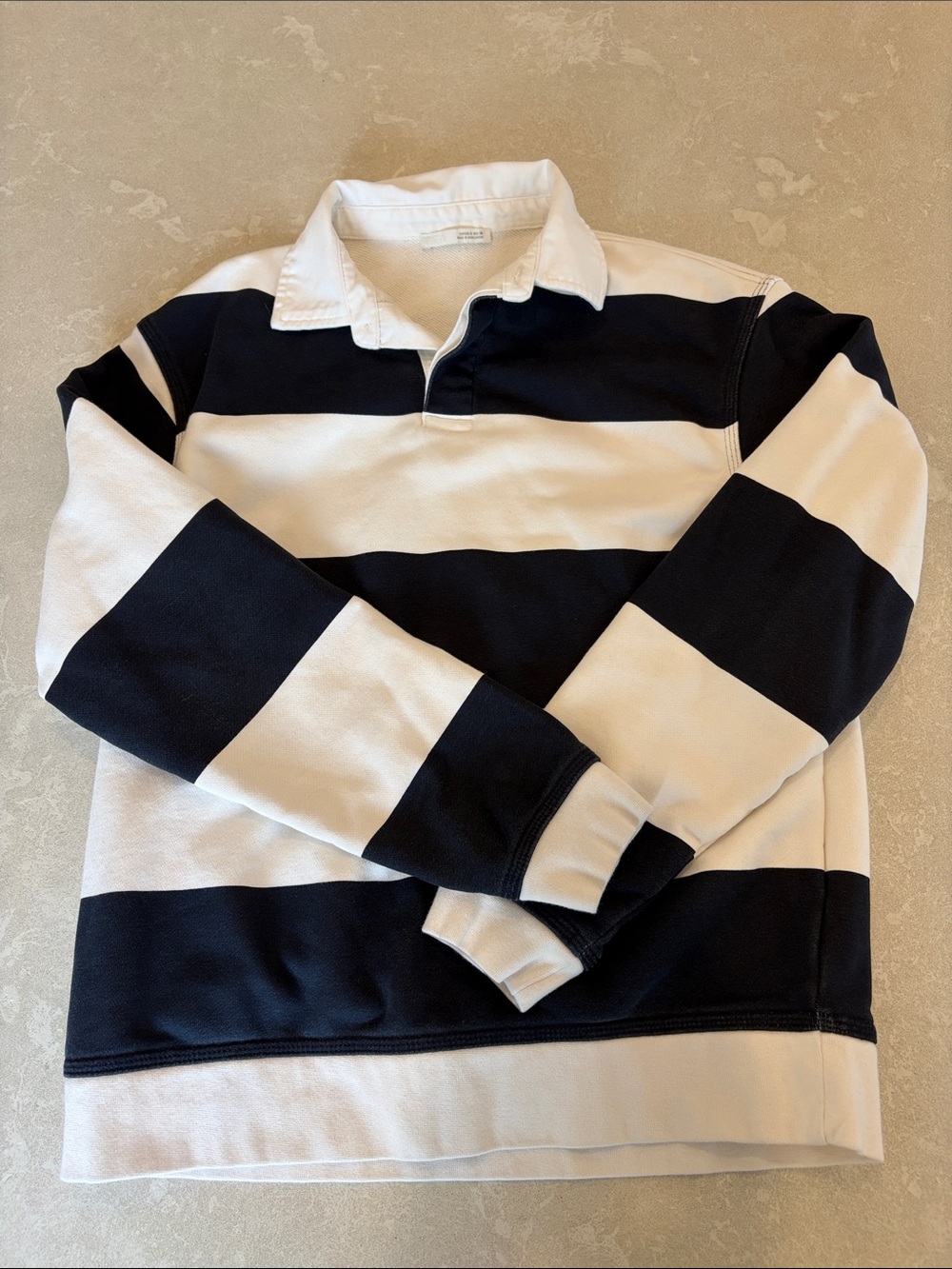 Zara Blue & White Striped Rugby Shirt